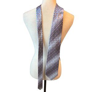 Pronto-Uomo Silk Tie Blue Silver White Wedding